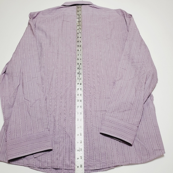 Hugo Boss Purple Stripe Pattern Men's Casual Long Sleeve Shirt XL Pocketless - Picture 4 of 4